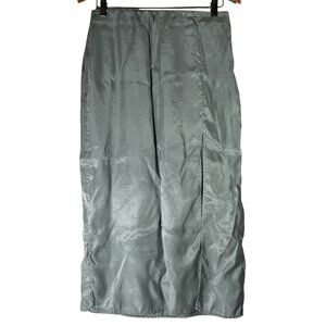 H&M Midi Skirt Mint Green Shiny Slit Pencil Skirt Women’s M Midi Skirts
